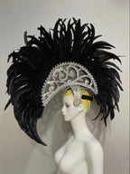 FASHIONABLE AND EXQUISITE HEADDRESS FEATHERS SAMBA DANCE CARNIVAL HALLOWEEN PARTY LATIN DANCE BAR PERFORMANCE HAT MASQUERADE by Stardust Starlets