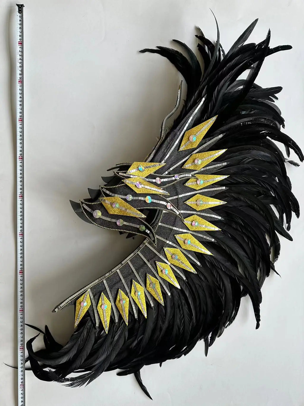 The Stardust Dark Empress – Premium Black Feathered Carnival & Gogo Headdress by Stardust Starlets