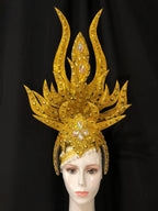 The Stardust Wings of Radiance – Deluxe Feathered Samba & Carnival Crown by Stardust Starlets