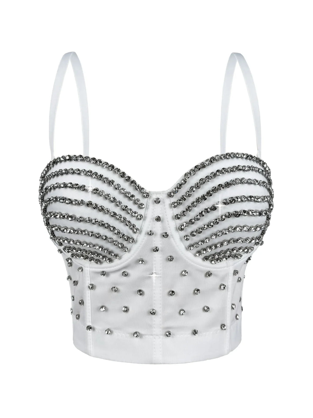The Stardust Prism Siren – Embroidered Diamond Bustier Corset Crop Top by Stardust Starlets
