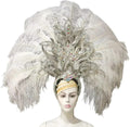 FASHIONABLE AND EXQUISITE HEADDRESS FEATHERS SAMBA DANCE CARNIVAL HALLOWEEN PARTY LATIN DANCE BAR PERFORMANCE HAT MASQUERADE by Stardust Starlets