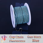 The Stardust Fluorescent Stream – Premium AAAA Glass Fluorescent & Mocha Rhinestone Cup Chain Trim by Stardust Starlets