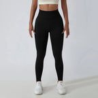 Seamless Ribbed Yoga Leggings – Tummy Control Fit by FitiqueFit