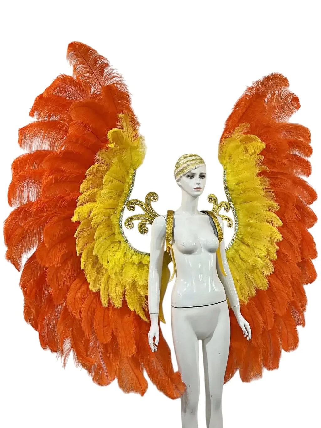 The Stardust Phoenix Wings – Deluxe Feathered Samba Backpiece & Stage Wings by Stardust Starlets