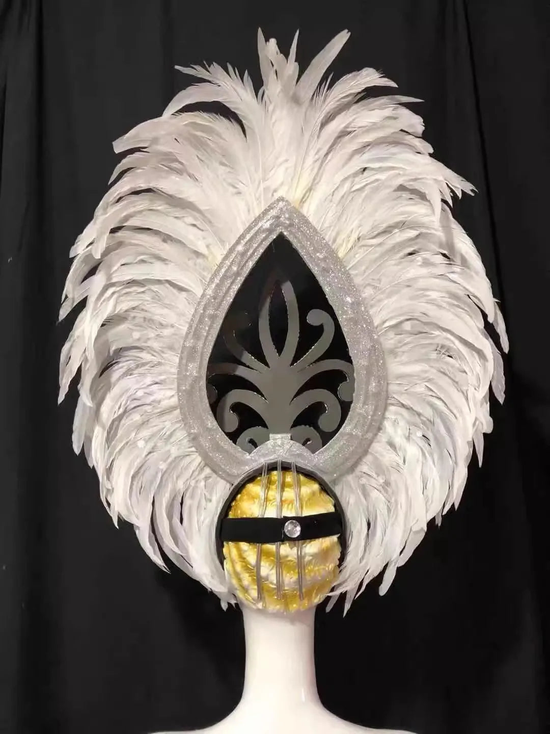 The Stardust Wings of Radiance – Deluxe Feathered Samba & Carnival Crown by Stardust Starlets