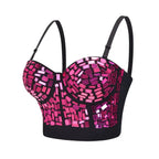 The Stardust Prism Siren – Mirror Embellished Push-Up Bustier Corset Top by Stardust Starlets