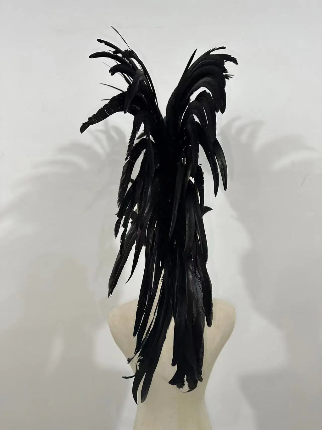 The Stardust Dark Empress – Premium Black Feathered Carnival & Gogo Headdress by Stardust Starlets
