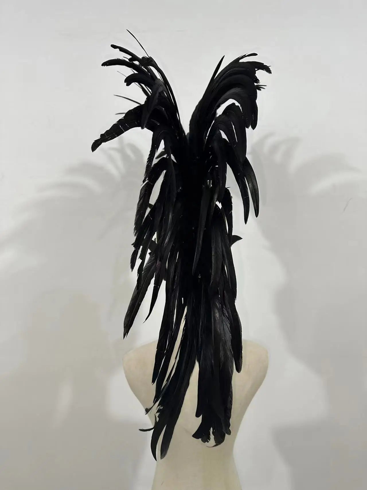 The Stardust Dark Empress – Premium Black Feathered Carnival & Gogo Headdress by Stardust Starlets