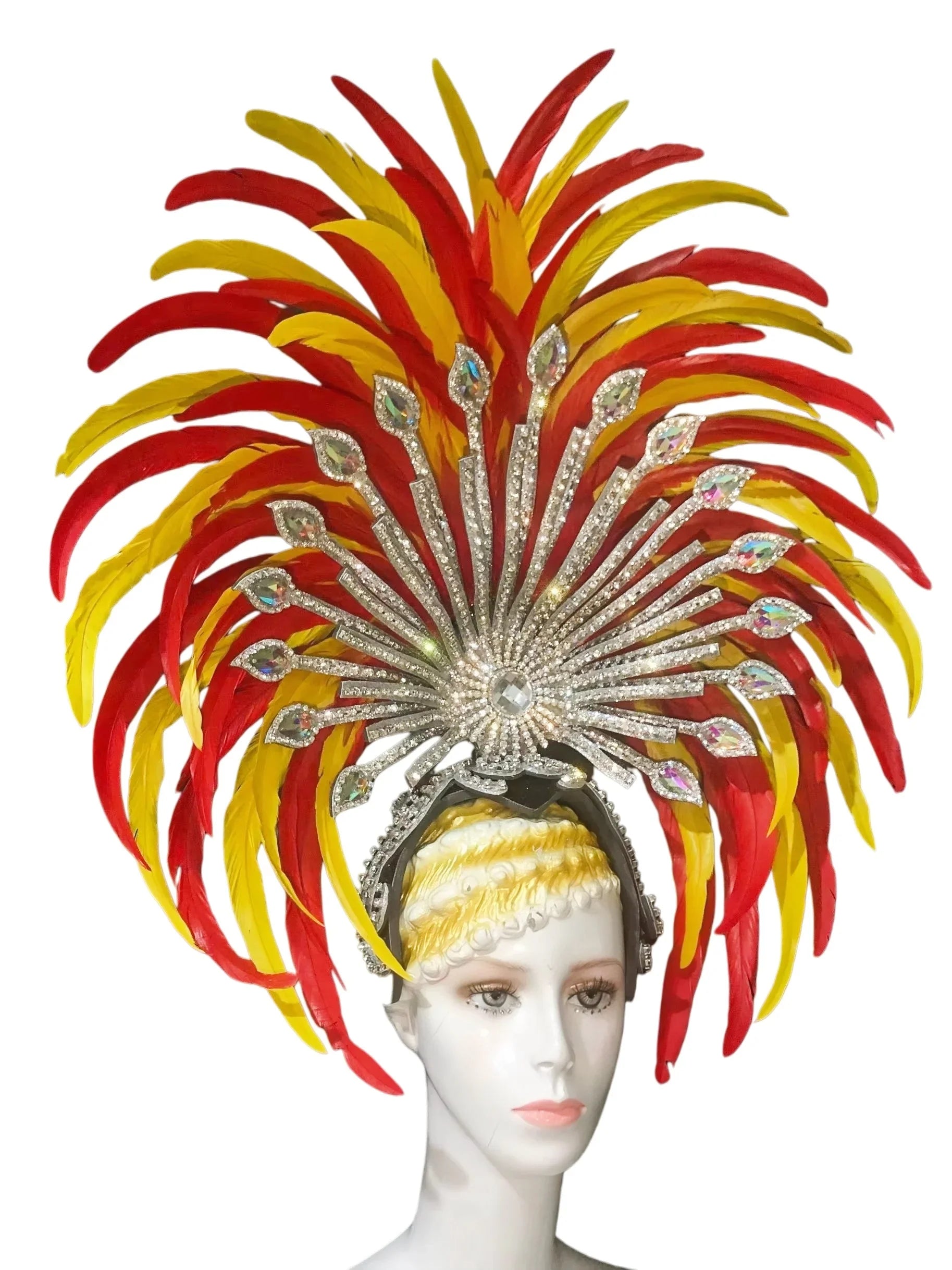 The Stardust Sovereign – Majestic Feathered Samba Carnival Headdress by Stardust Starlets