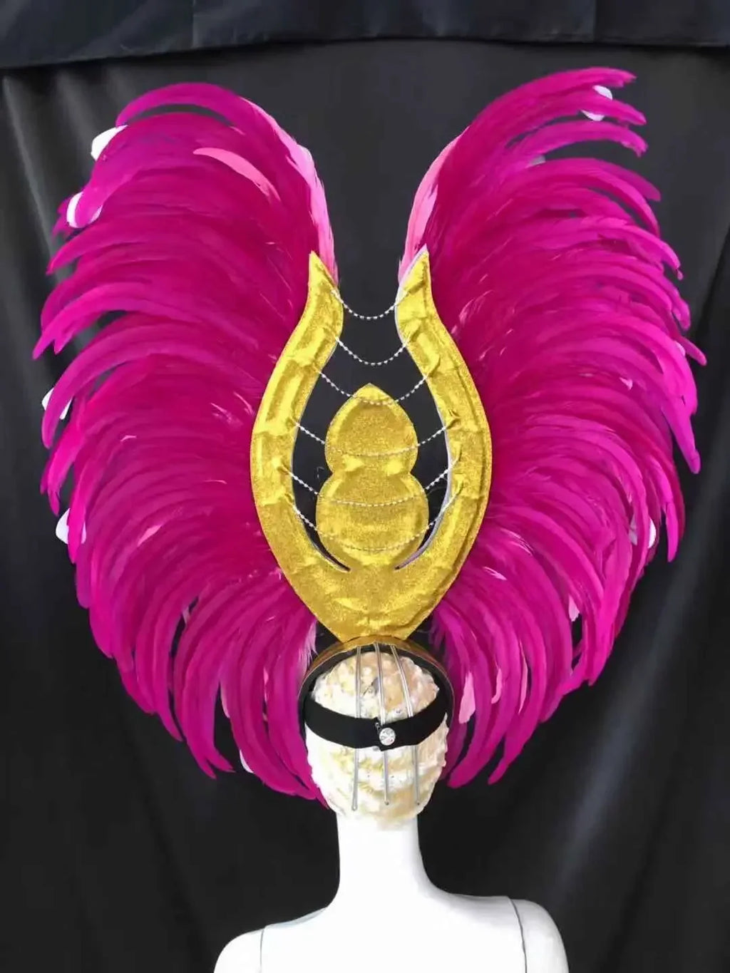 Feather headdress samba costume carnival halloween party bar performance hat makeup dance wings parade by Stardust Starlets