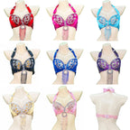 The Stardust Siren Shimmer – Sequin & Tassel Halter Belly Dance Bra Top by Stardust Starlets