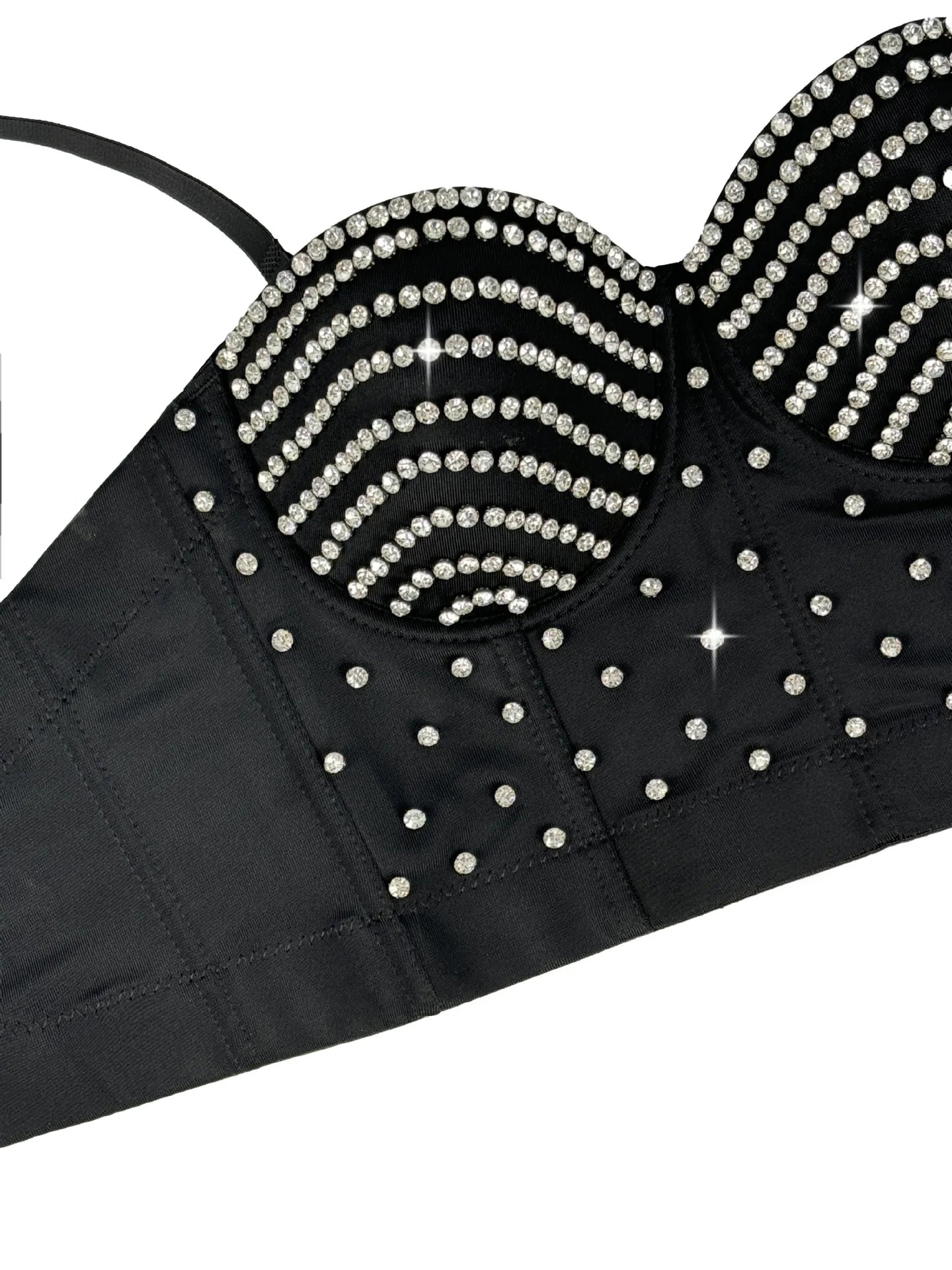 The Stardust Prism Siren – Embroidered Diamond Bustier Corset Crop Top by Stardust Starlets