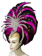 Feather headdress samba costume carnival halloween party bar performance hat makeup dance wings parade by Stardust Starlets
