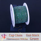 The Stardust Fluorescent Stream – Premium AAAA Glass Fluorescent & Mocha Rhinestone Cup Chain Trim by Stardust Starlets