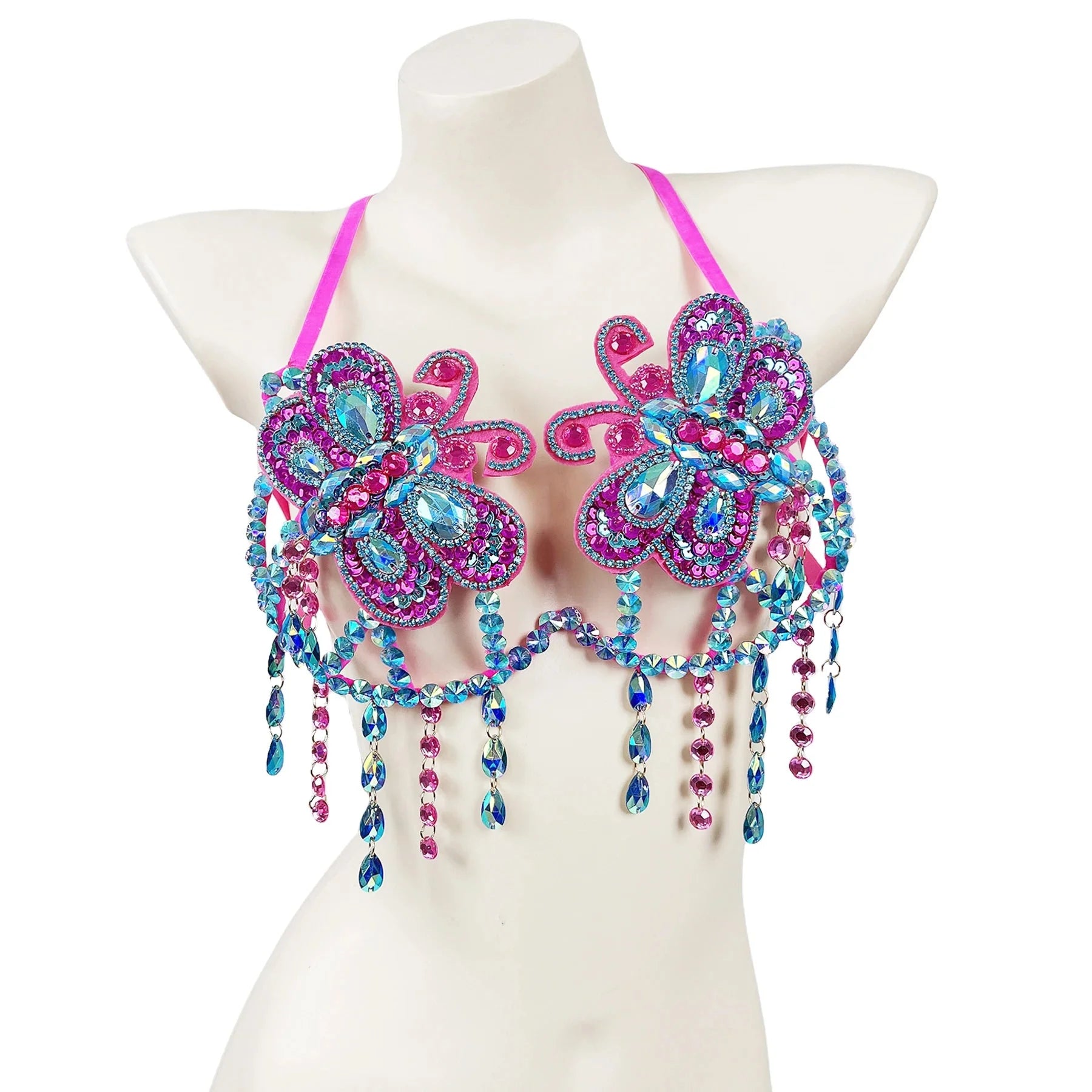 The Stardust Empress Sirena – Deluxe Rhinestone & Stone Samba Carnival Wire Bra by Stardust Starlets