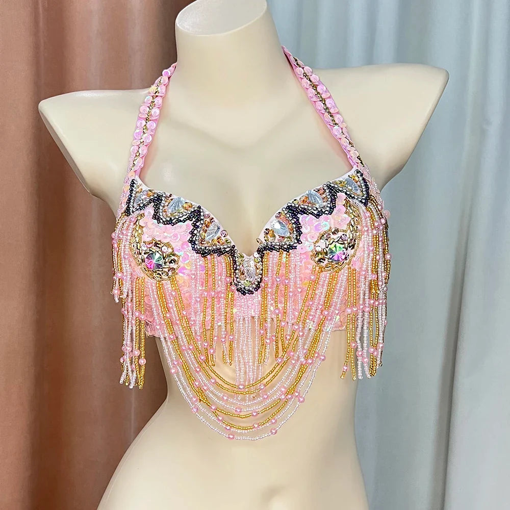 The Stardust Prism Sirena – Deluxe Beaded & Sequined Belly Dance Bra Top by Stardust Starlets