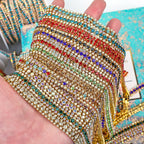 The Stardust Triple Crown – 3-Row Glass Crystal Rhinestone Cup Chain Trim by Stardust Starlets