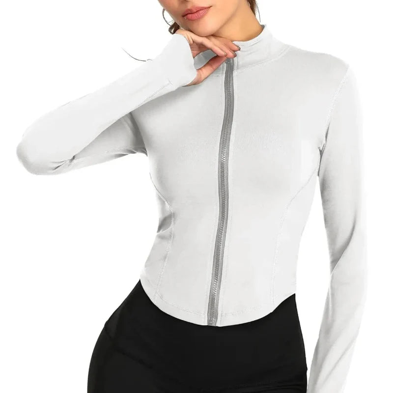 Women's Long Sleeved Fitness Jacket by Femme Fit Activewear