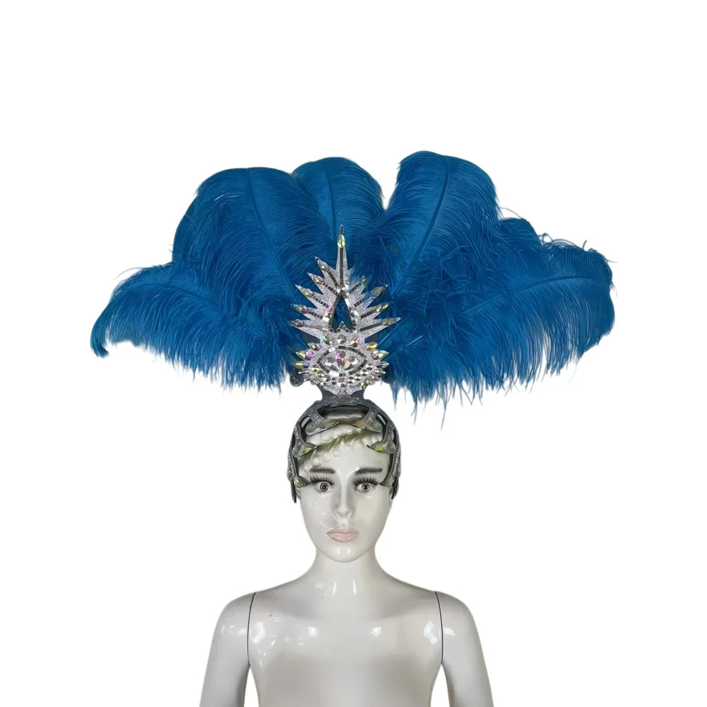 The Stardust Dionysia – Carnival & Samba Feathered Masque Ball Crown by Stardust Starlets