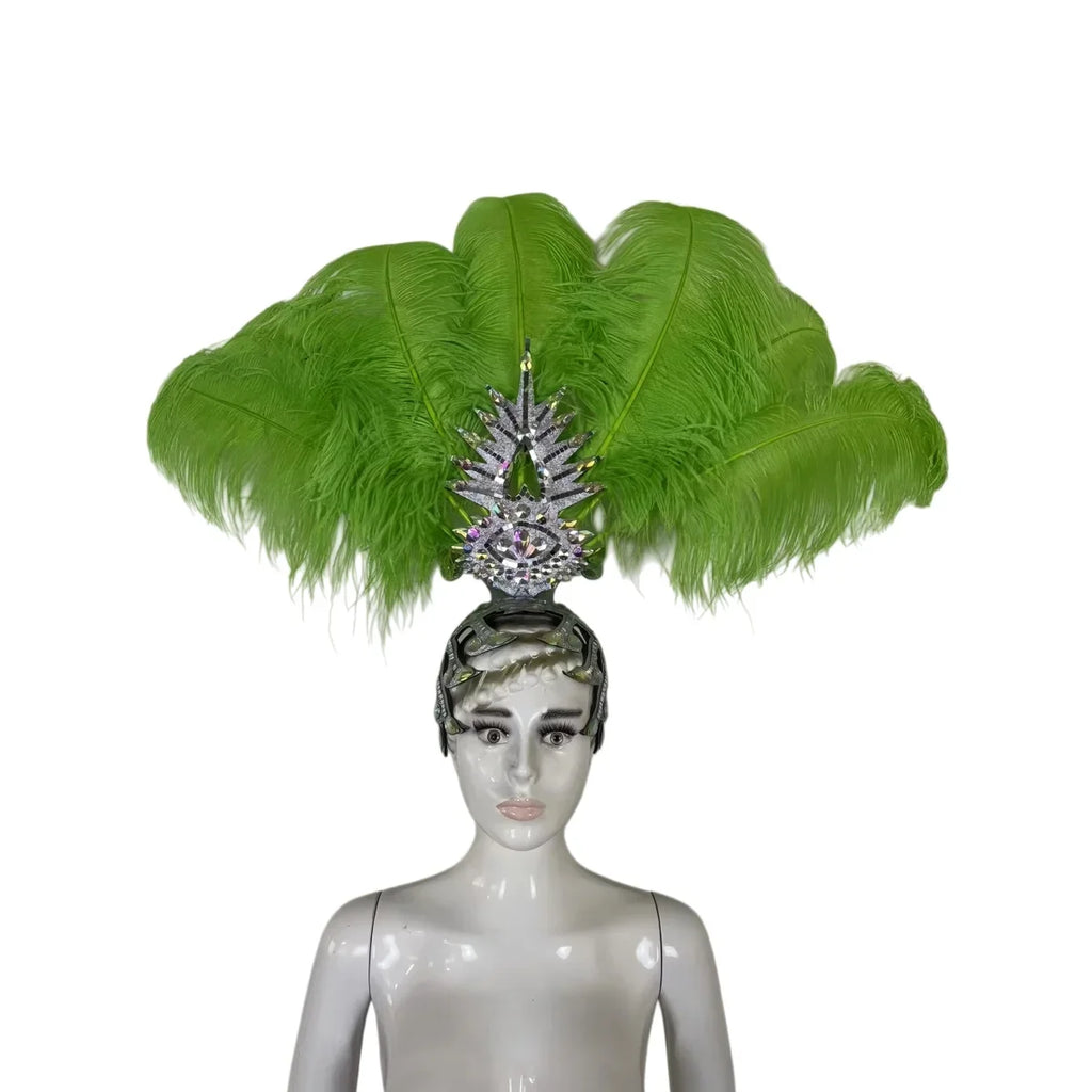 The Stardust Dionysia – Carnival & Samba Feathered Masque Ball Crown by Stardust Starlets