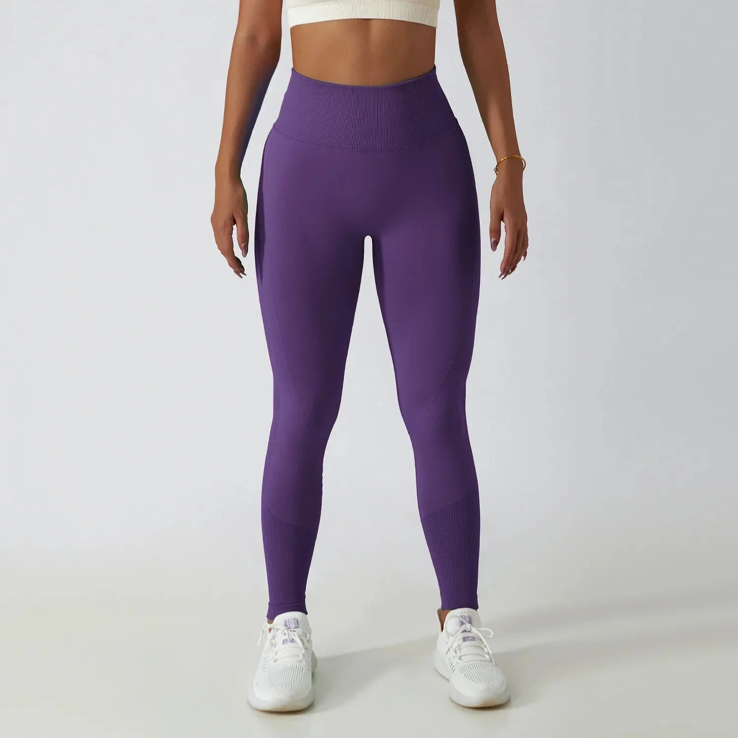 Seamless Ribbed Yoga Leggings – Tummy Control Fit by FitiqueFit