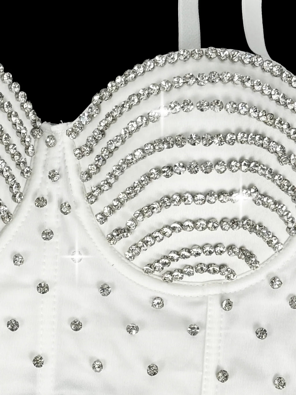 The Stardust Prism Siren – Embroidered Diamond Bustier Corset Crop Top by Stardust Starlets