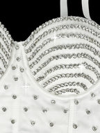 The Stardust Prism Siren – Embroidered Diamond Bustier Corset Crop Top by Stardust Starlets