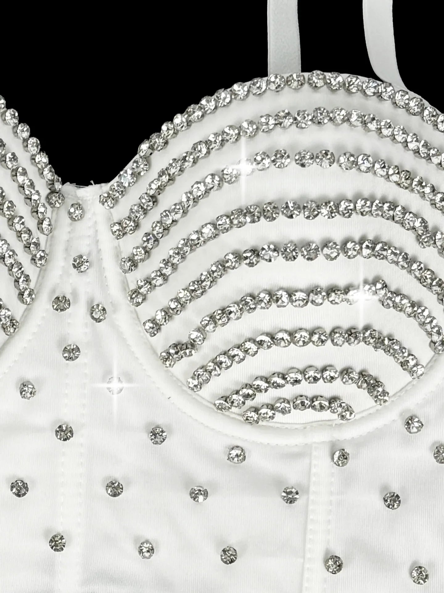 The Stardust Prism Siren – Embroidered Diamond Bustier Corset Crop Top by Stardust Starlets