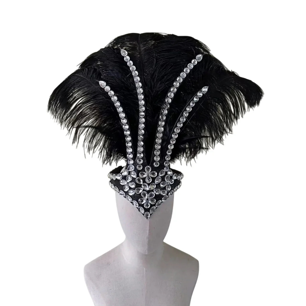 The Stardust Dionysia – Classic Feathered Samba Carnival & Masque Crown by Stardust Starlets