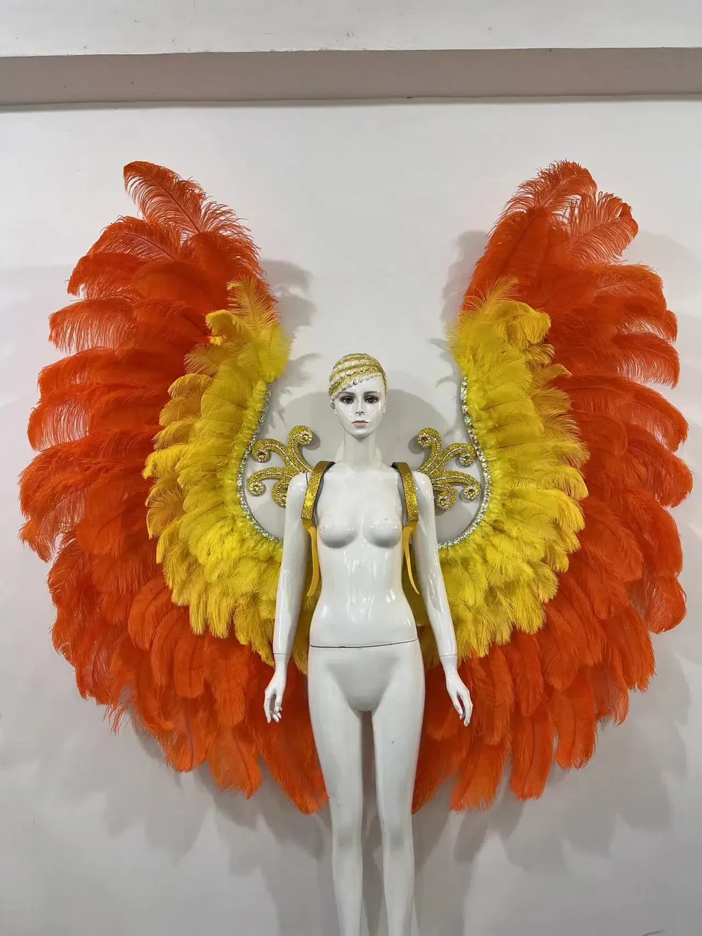 The Stardust Phoenix Wings – Deluxe Feathered Samba Backpiece & Stage Wings by Stardust Starlets