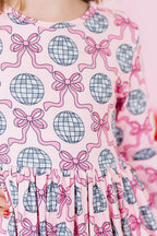 SALE Disco Bows 3/4 Sleeve Pocket Twirl Dress by Mila & Rose ®