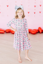 SALE Disco Bows 3/4 Sleeve Pocket Twirl Dress by Mila & Rose ®