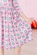 SALE Disco Bows 3/4 Sleeve Pocket Twirl Dress by Mila & Rose ®