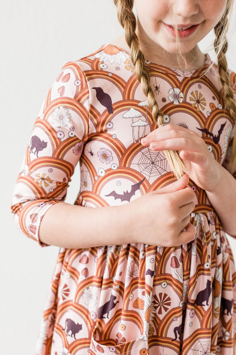 SALE Hocus Pocus 3/4 Sleeve Pocket Twirl Dress by Mila & Rose ®