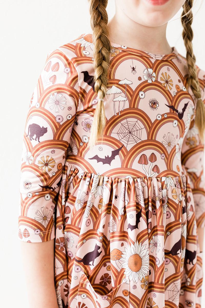 SALE Hocus Pocus 3/4 Sleeve Pocket Twirl Dress by Mila & Rose ®