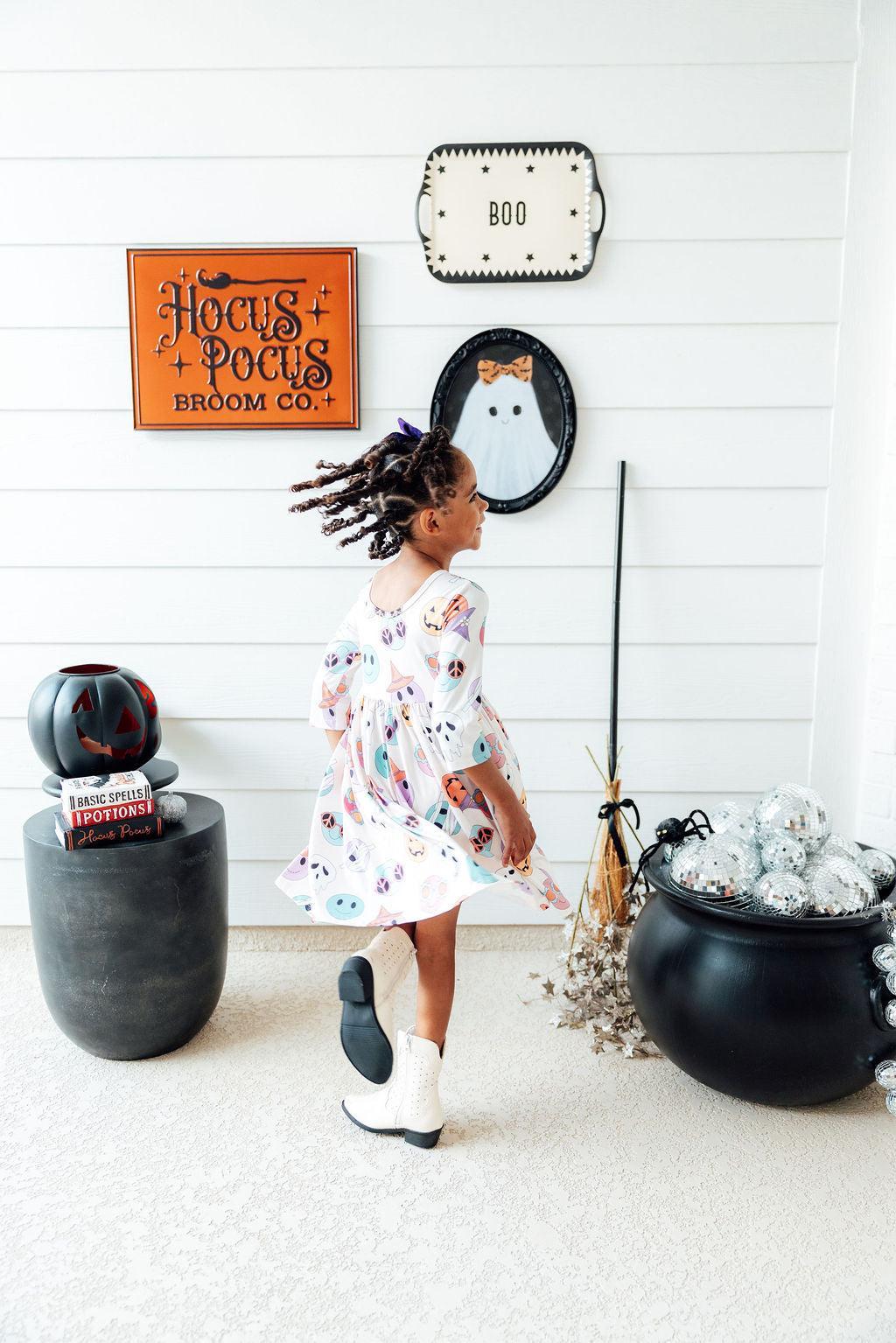 SALE Monster Mash 3/4 Sleeve Pocket Twirl Dress by Mila & Rose ®
