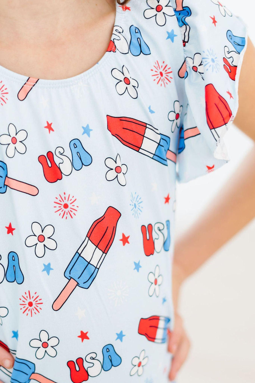 SALE Proudly Patriotic S/S Flutter Sleeve Leotard by Mila & Rose ®