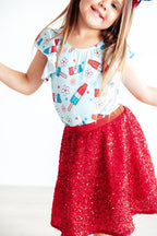 SALE Proudly Patriotic S/S Flutter Sleeve Leotard by Mila & Rose ®