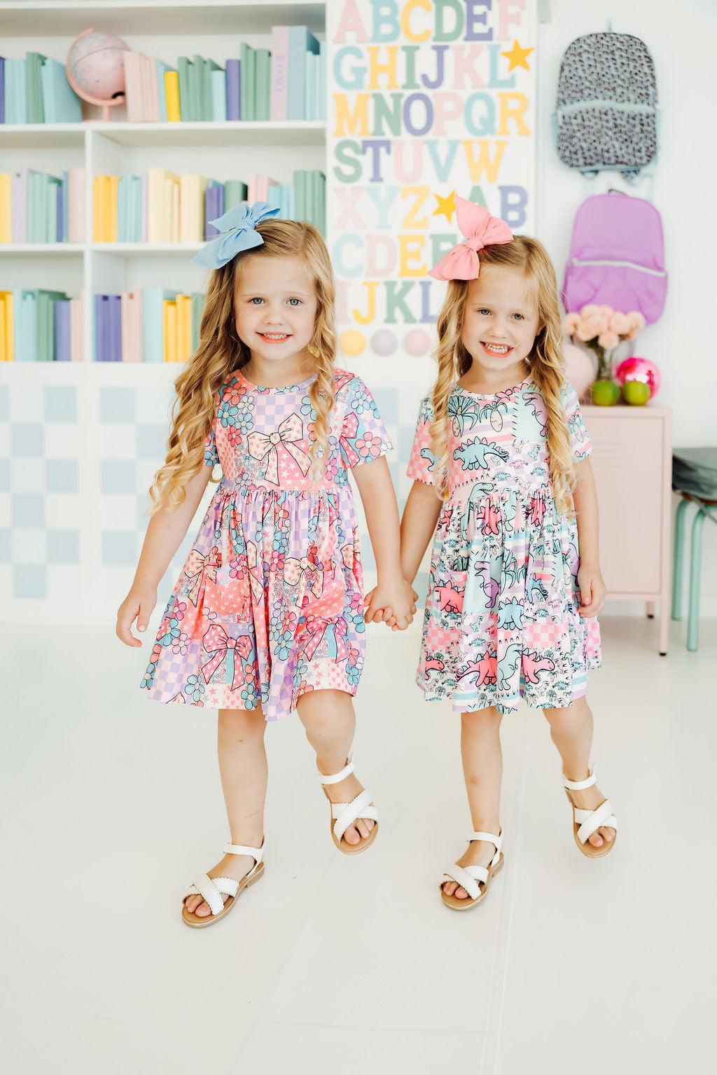 Patchwork Princess S/S Pocket Twirl Dress by Mila & Rose ®