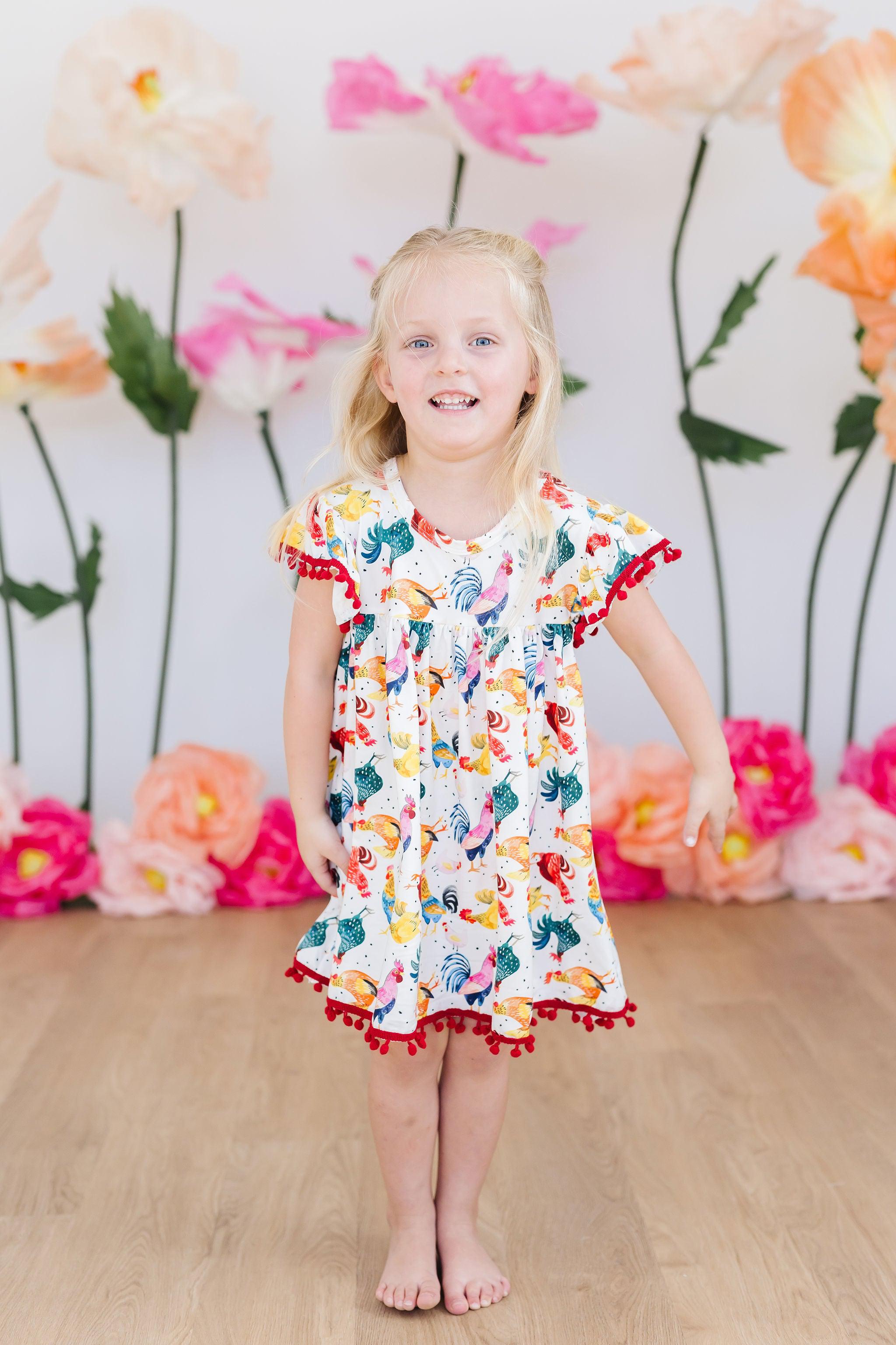 Rooster Pom Pom Dress by Mila & Rose ®