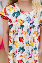 Rooster Pom Pom Dress by Mila & Rose ®