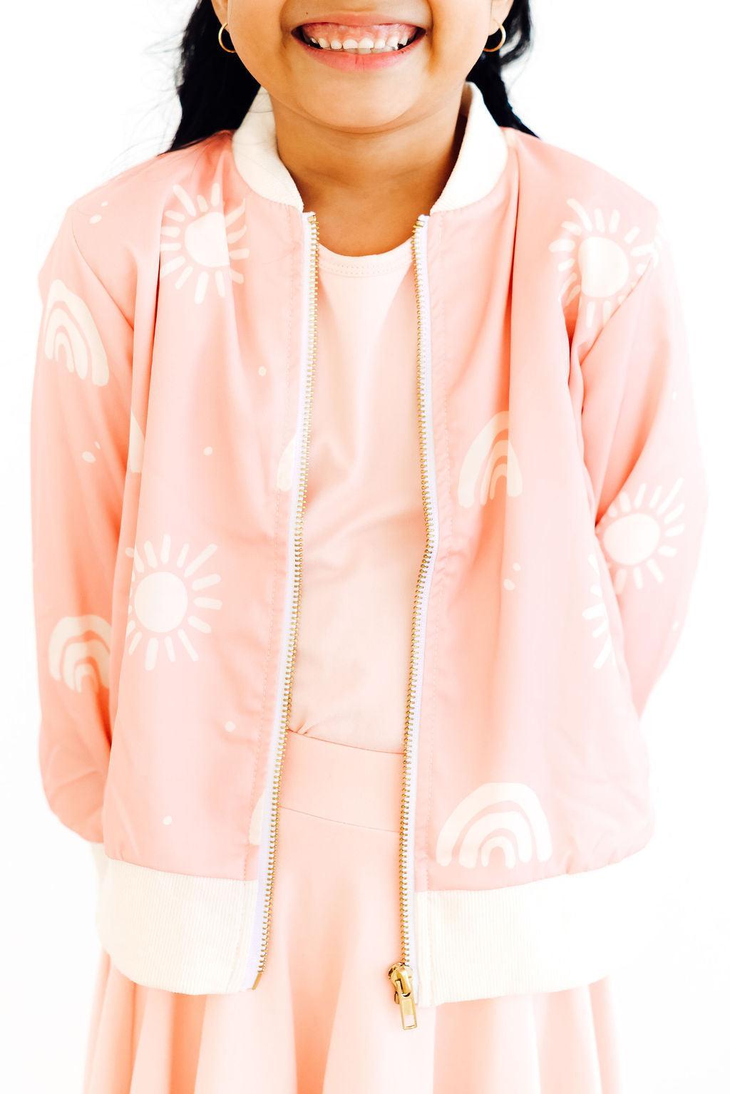 SALE Soft Pink Suns Satin Jacket by Mila & Rose ®