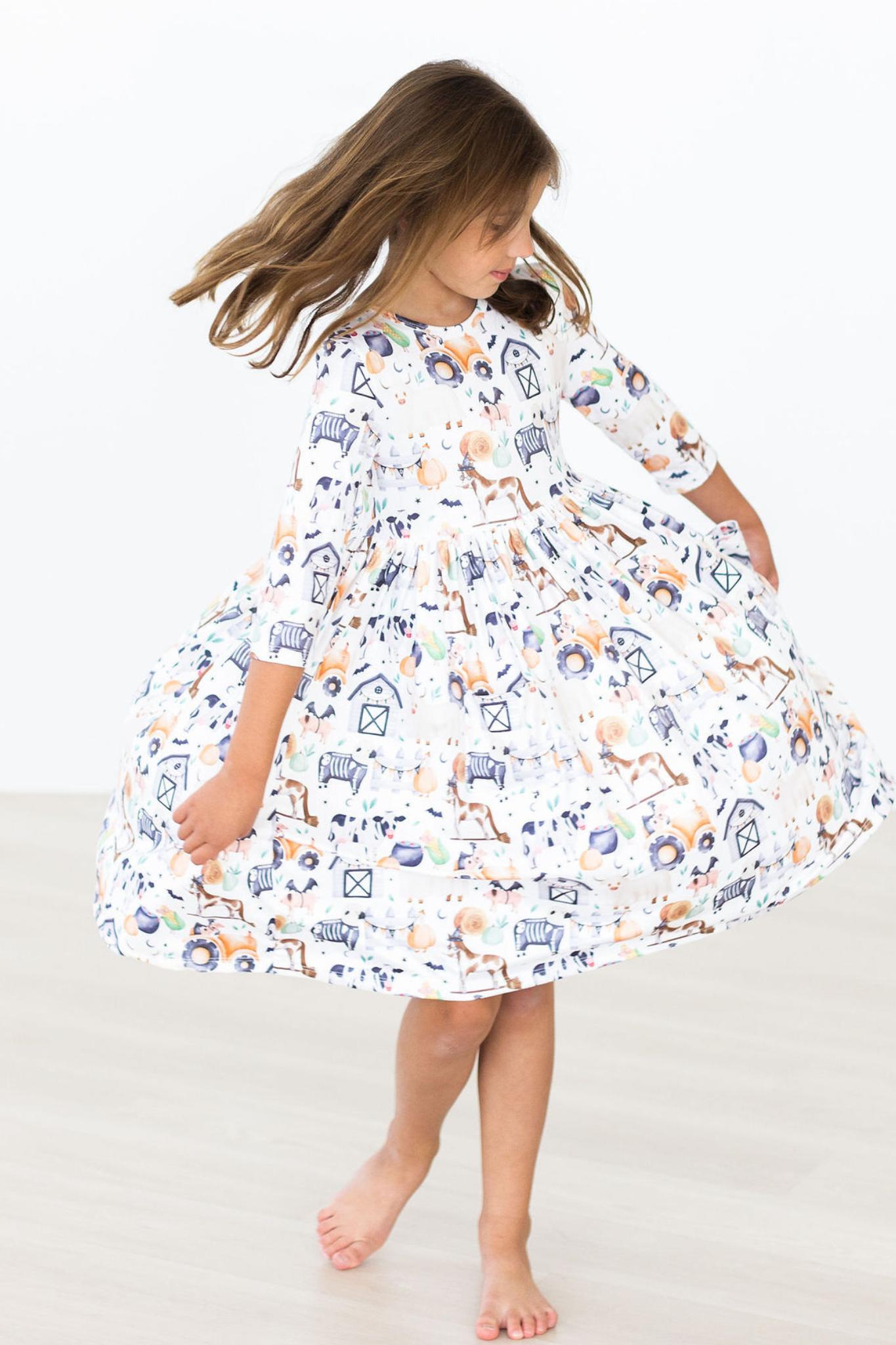 SALE Stay Spooky 3/4 Sleeve Pocket Twirl Dress by Mila & Rose ®