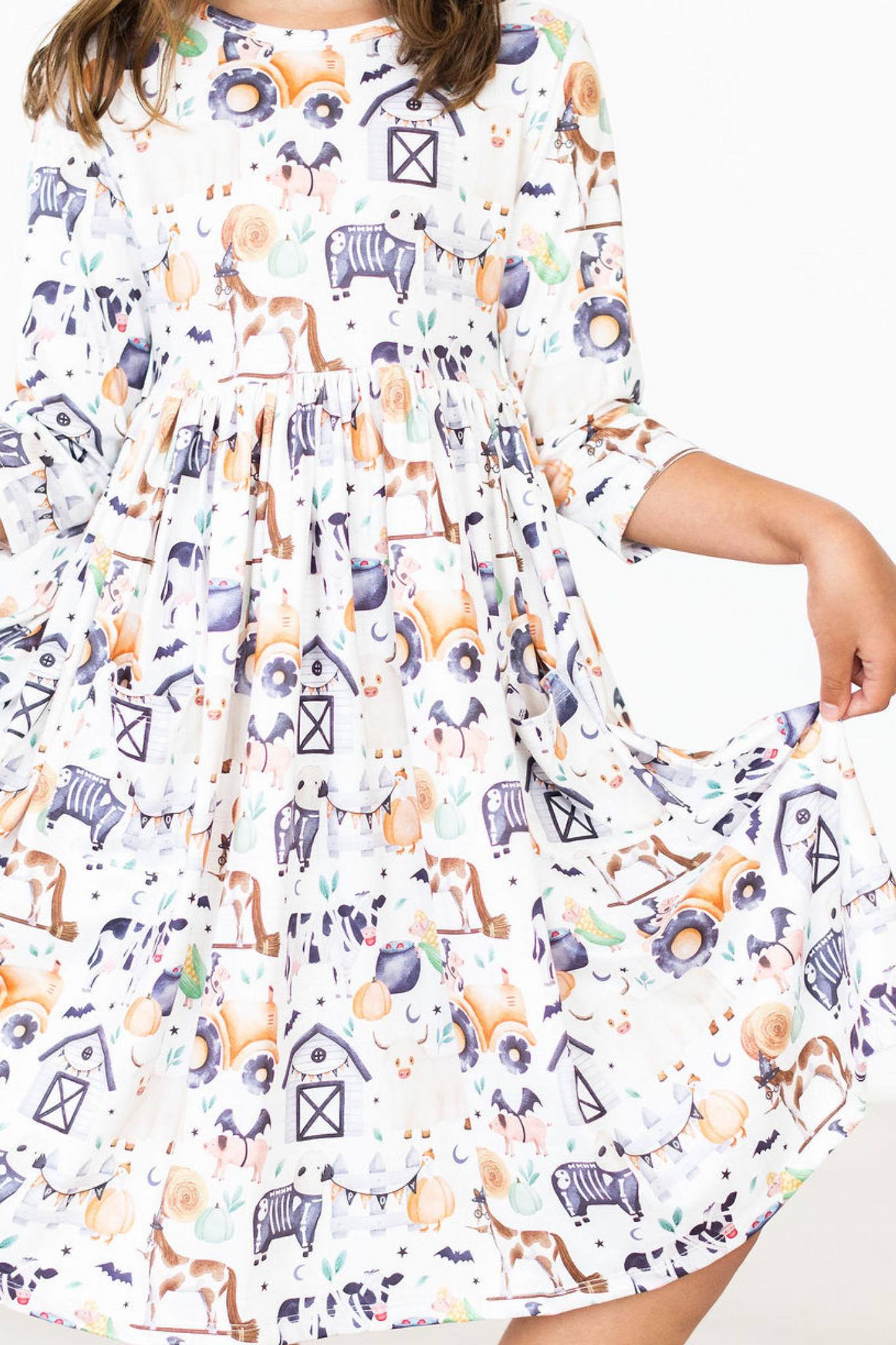 SALE Stay Spooky 3/4 Sleeve Pocket Twirl Dress by Mila & Rose ®