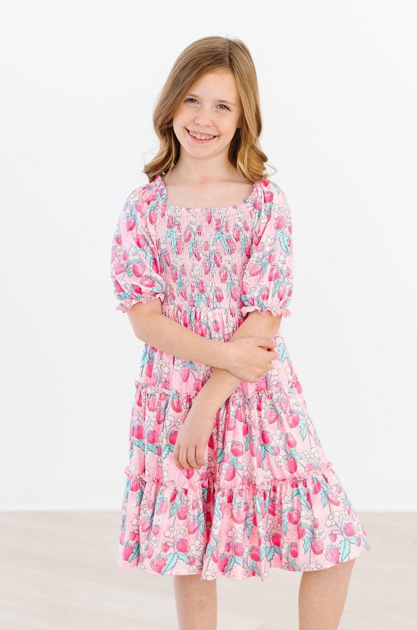 SALE Strawberry Shortcake Smocked Ruffle Dress by Mila & Rose ®