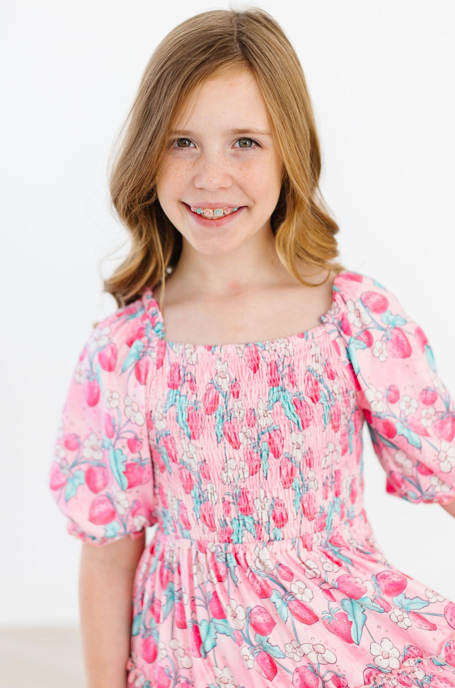 SALE Strawberry Shortcake Smocked Ruffle Dress by Mila & Rose ®