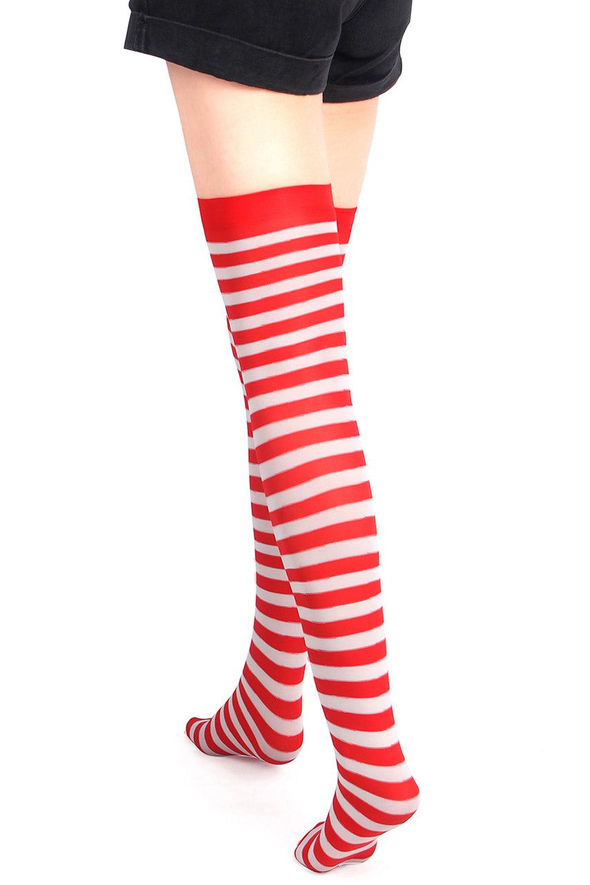 Thigh High Stockings with Stripes by 3wishes.com