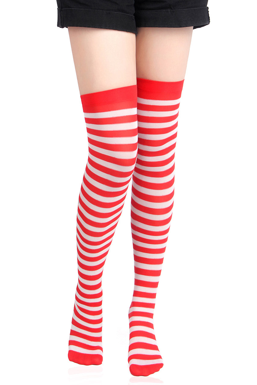 Thigh High Stockings with Stripes by 3wishes.com