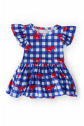 SMU Plaid Mustang S/S Flutter Twirl Bodysuit by Mila & Rose ®