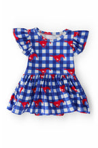 SMU Plaid Mustang S/S Flutter Twirl Bodysuit by Mila & Rose ®